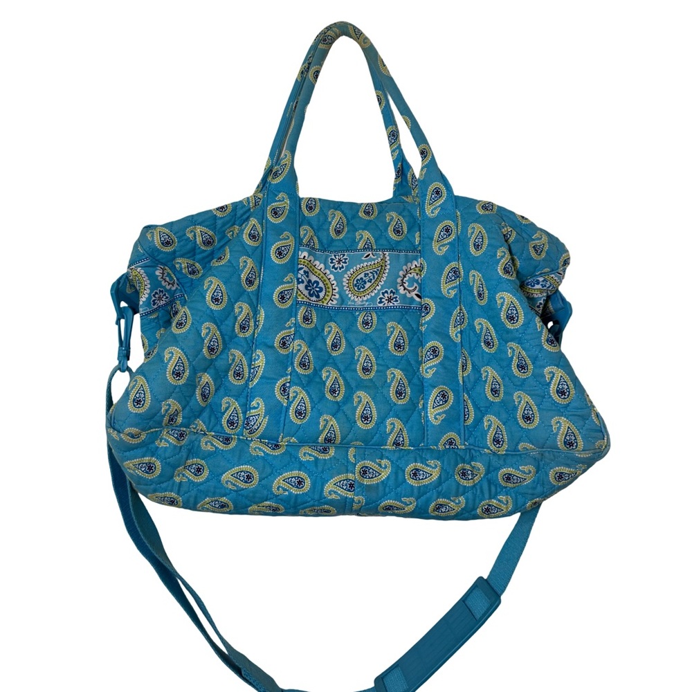 Quilted Paisley Vera Bradley Tote Bag in Teal